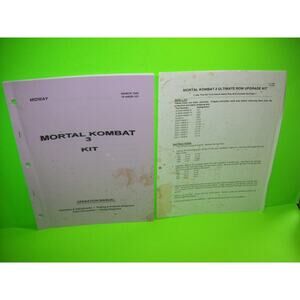 Mortal Kombat 3 Kit Original 1995 Video Arcade Game Operation Manual Vintage